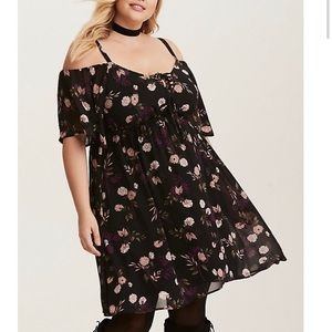 Torrid cold shoulder floral dress 2
